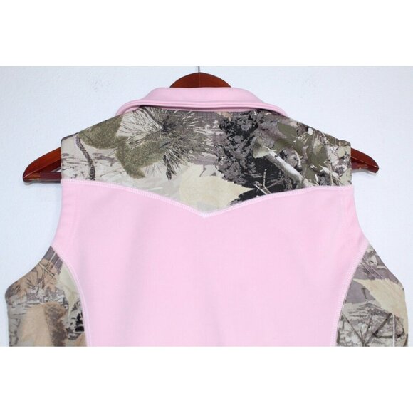 Roper Camo Women's Vest M Pink Brown Western 2 pockets Zip Up Outdoors Hunting - Picture 5 of 13